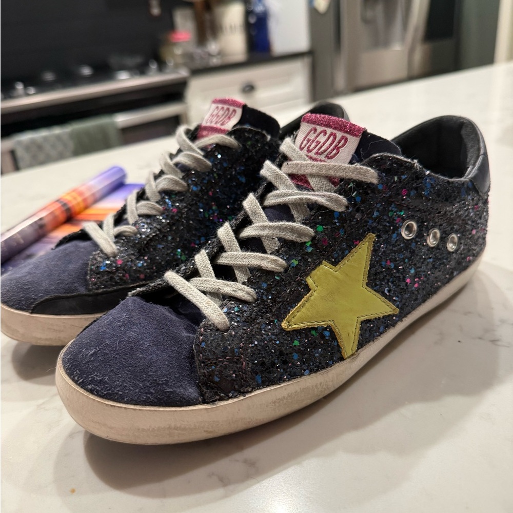 Golden Goose Black and Yellow Star Sneakers